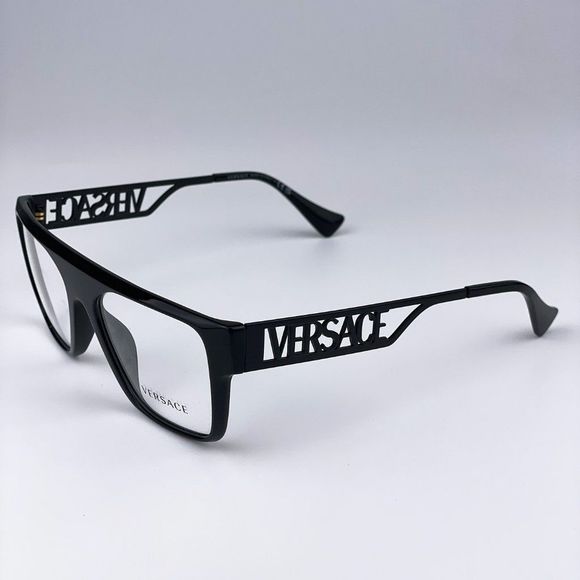 Versace VE3326U 5380 Eyeglasses Black Frame Logo Square Men - Picture 5 of 10
